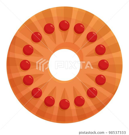 School upside-down cake icon cartoon vector. Cooking tart. Tatin sugar 98537333