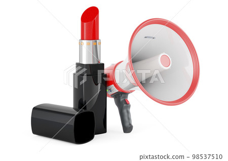 Lipstick with megaphone, 3D rendering 98537510