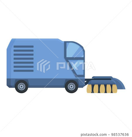 Asphalt sweeper icon cartoon vector. Street truck. Clean machine 98537636