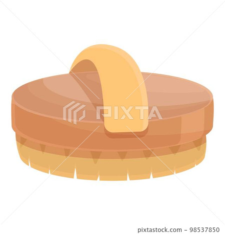 Wood spa brush icon cartoon vector. Body massage. Woman shower Wood spa brush icon cartoon vector. Body massage. Woman shower 98537850