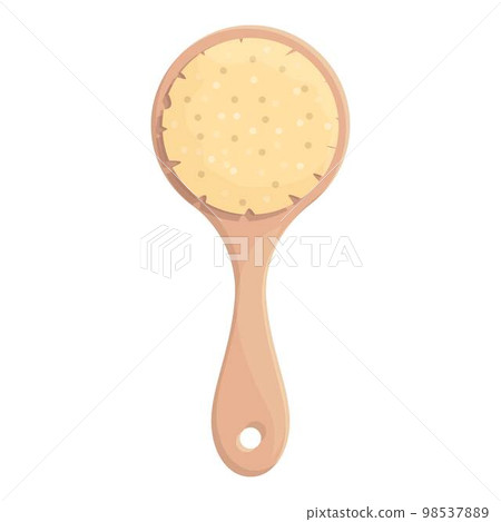 Scrub brush icon cartoon vector. Wood massage. Spa tool Scrub brush icon cartoon vector. Wood massage. Spa tool 98537889