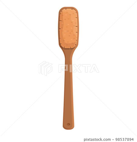 Wooden brush icon cartoon vector. Dry body. Spa bath Wooden brush icon cartoon vector. Dry body. Spa bath 98537894