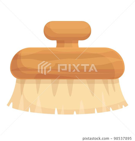 Wood brush icon cartoon vector. Body beauty. Dry tool Wood brush icon cartoon vector. Body beauty. Dry tool 98537895