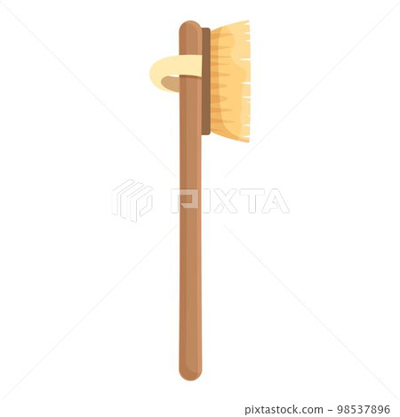 Body massage brush icon cartoon vector. Wood tool. Spa care Body massage brush icon cartoon vector. Wood tool. Spa care 98537896