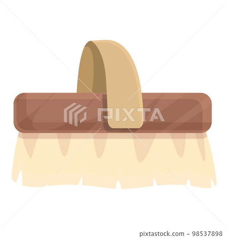 Massage brush icon cartoon vector. Wood body. Spa tool Massage brush icon cartoon vector. Wood body. Spa tool 98537898