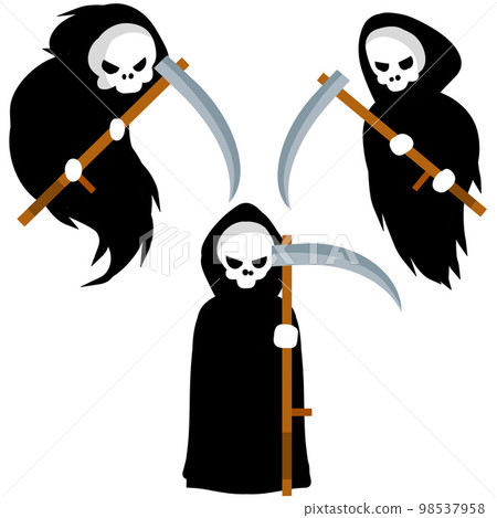 Death in a black hoodie with scythe. 98537958