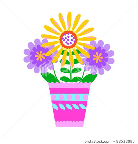 Colorful flower . Spring season. Flat style vector illustration. Isolated on white background. Colorful flower . Spring season. Flat style vector illustration. Isolated on white background. 98538093