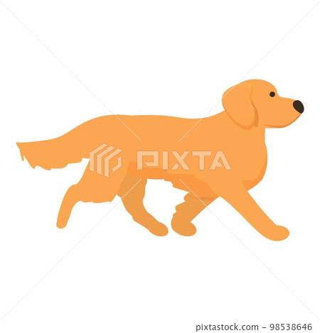 Walking golden retriever icon cartoon vector. Pet canine. 98538646