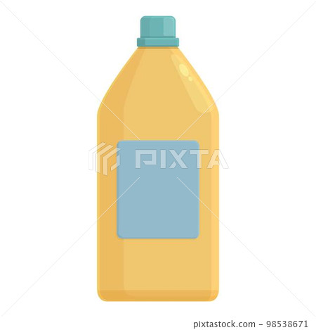 Wash chemical bottle icon cartoon vector. Home laundry. Container dish 98538671