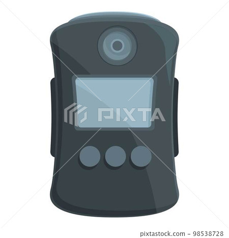Black gas detector icon cartoon vector. Digital device. Test safety Black gas detector icon cartoon vector. Digital device. Test safety 98538728