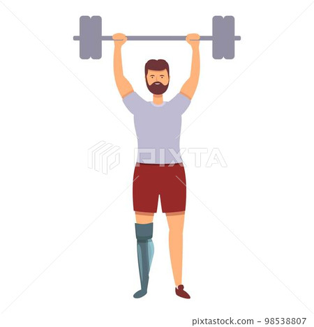 Gym barbell icon cartoon vector. Physical sport. Training exercise 98538807