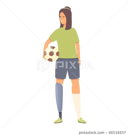 Soccer disabled woman icon cartoon vector. Disabled sport. Training life 98538837