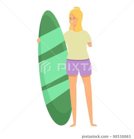Disabled surfing sport icon cartoon vector. Life training. Person character Disabled surfing sport icon cartoon vector. Life training. Person character 98538863