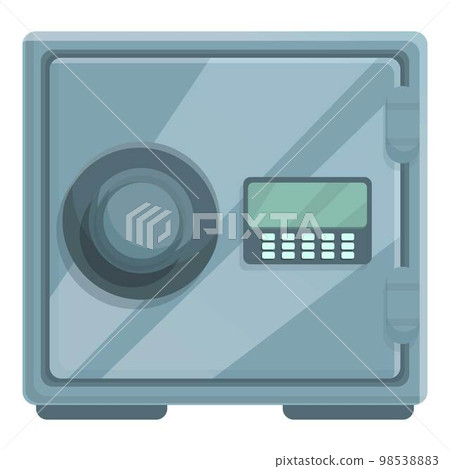 Cash box icon cartoon vector. Bank safe. Steel security Cash box icon cartoon vector. Bank safe. Steel security 98538883