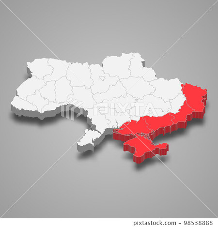 3d Political map of Ukraine with borders 98538888