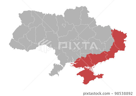 Political map of Ukraine with borders 98538892