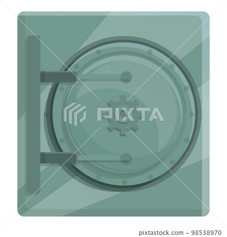 Steel box icon cartoon vector. Bank safe. Gold safety 98538970