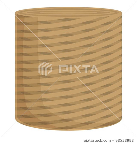 Big rope basket icon cartoon vector. Nautical decoration. Tied braid 98538998