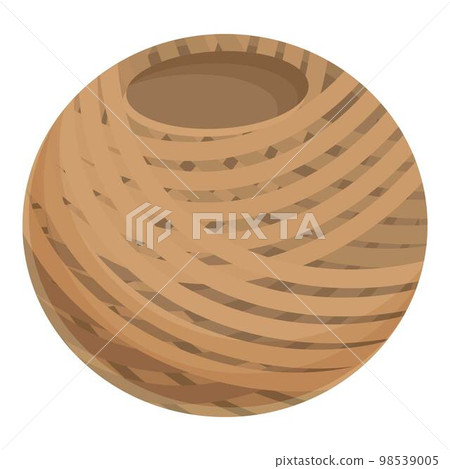 Rope vase icon cartoon vector. Knot cord. Decoration cable 98539005