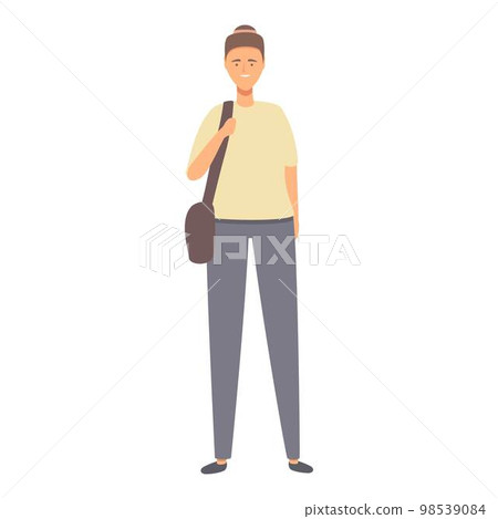 Teen student girl icon cartoon vector. Young friend. Happy group Teen student girl icon cartoon vector. Young friend. Happy group 98539084