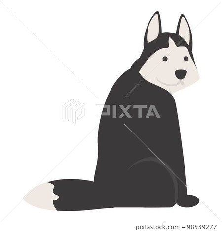Sad husky icon cartoon vector. Cute wolf. Happy animal 98539277