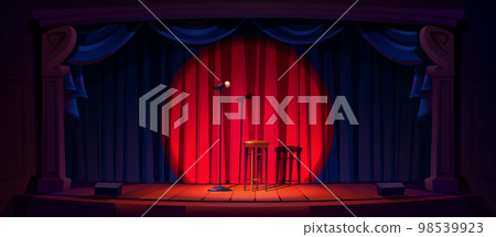 Empty stage ready for stand up show or concert 98539923