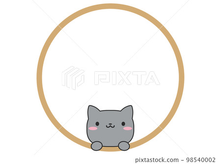 Cat and round frame 98540002