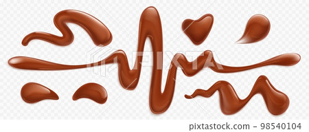 Chocolate drops, dark brown liquid glossy ganache 98540104