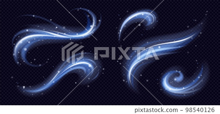 Cold winter light effect swirl bright twinkle line 98540126