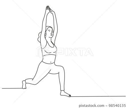 Sport training. Young woman. 98540135