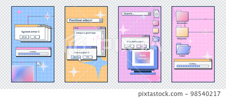 Retro desktop computer interface posters 98540217
