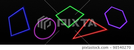 Neon light frames, glowing line borders Neon light frames, glowing line borders 98540270