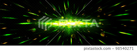 Explosion effect with sparks, green light, smoke Explosion effect with sparks, green light, smoke 98540271