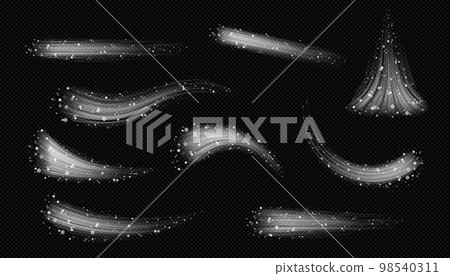 Air flow, wind blowing effect, trails snowflakes Air flow, wind blowing effect, trails snowflakes 98540311