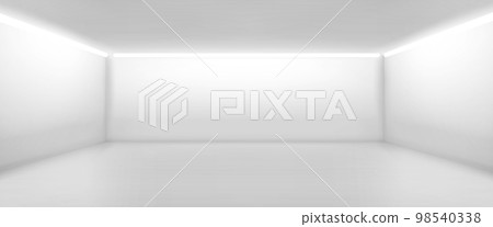 Empty room with white walls inside 98540338