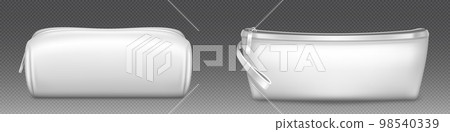 Set of white makeup bags with zipper for cosmetics 98540339