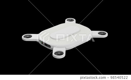 Drone white color On black background. 98540522