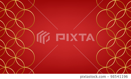 Red background and golden border with space. Lunar new year concept, Chinese new year background. vector. 98541196