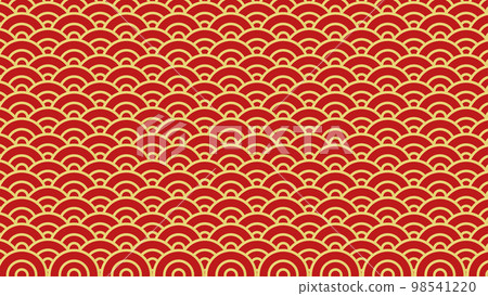 Red wave background and golden border with space. Lunar new year concept, Chinese new year background. vector. Red wave background and golden border with space. Lunar new year concept, Chinese new year background. vector. 98541220
