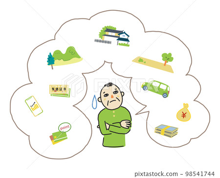一個思考繼承和資產的人插圖素材 98541744