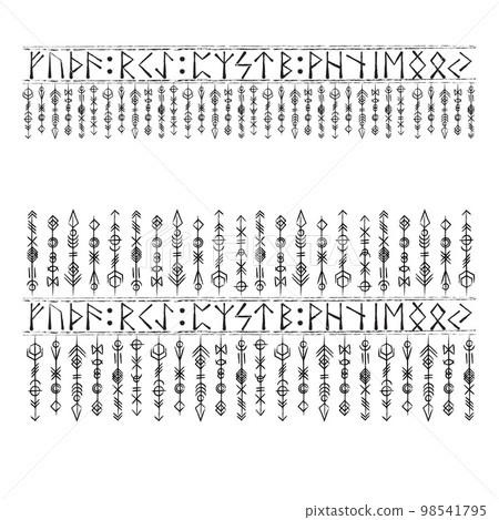 Scandinavian viking grunge lines 98541795
