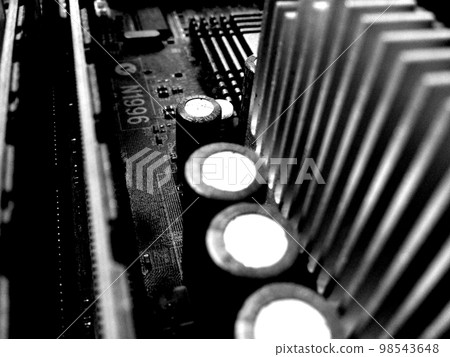 Old PC motherboard. 98543648