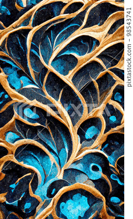 Mayan style Beautiful Abstract Decorative Navy Blue illustration Generative AI Content by Midjourney 98543741