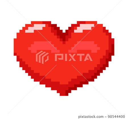Pixel heart close-up on a white background. Valentines Day Pixel heart close-up on a white background. Valentines Day 98544400
