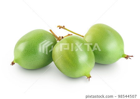 mini kiwi baby fruit or actinidia arguta isolated on white background with full depth of field. 98544507