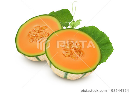 Cantaloupe melon isolated on white background with full depth of field, 98544534