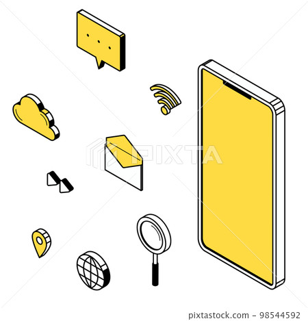 Isometric smartphone digital icon 98544592