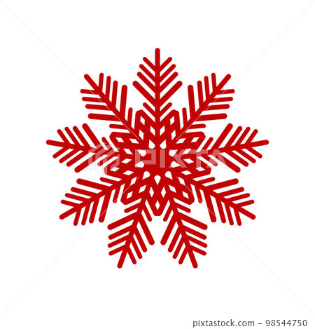 Red Snowflake icon isolated on white background. Vector Illustration 98544750