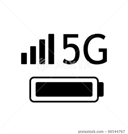 5G bar icon isolated on white background. Status bar symbol modern, simple, vector, icon for website design, mobile app, ui. Vector Illustration 98544767