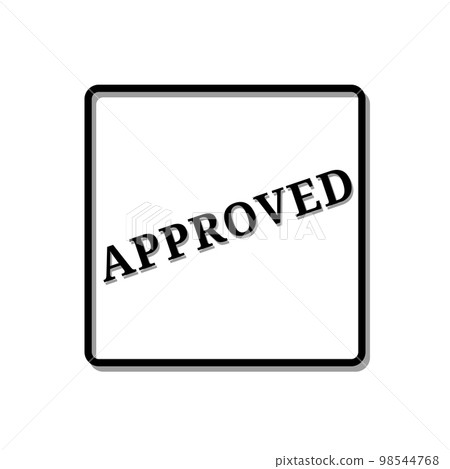 Approved stamp, black isolated on white background, illustration. 98544768